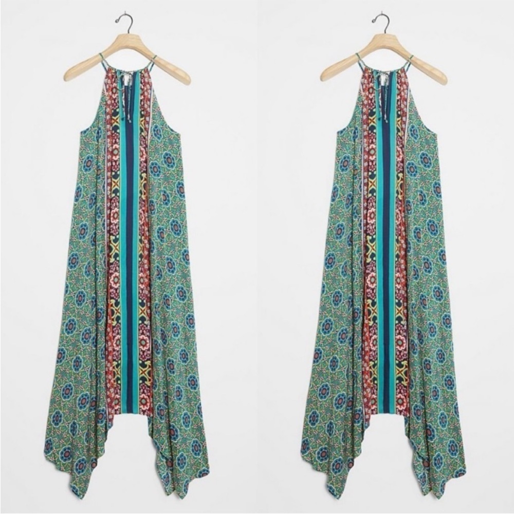 Anthropologie Ella Halter Tunic Dress Floral Multicolor size M/L - Picture 3 of 8
